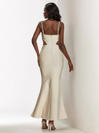 Spaghetti Strap Hollow Out Crystal Bandage Dress Sleeveless Party