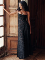 A-Line Lace Backless Vacation Dress