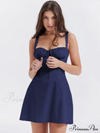 A-Line Party Up Backless Festive Spaghetti Sleeveless - Lace Mini Robe Strap Gown Elegant Dress