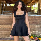 A-Line Slinky Pleated Mini Dress