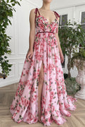 Vintage Print Cami Vacation Maxi Dres