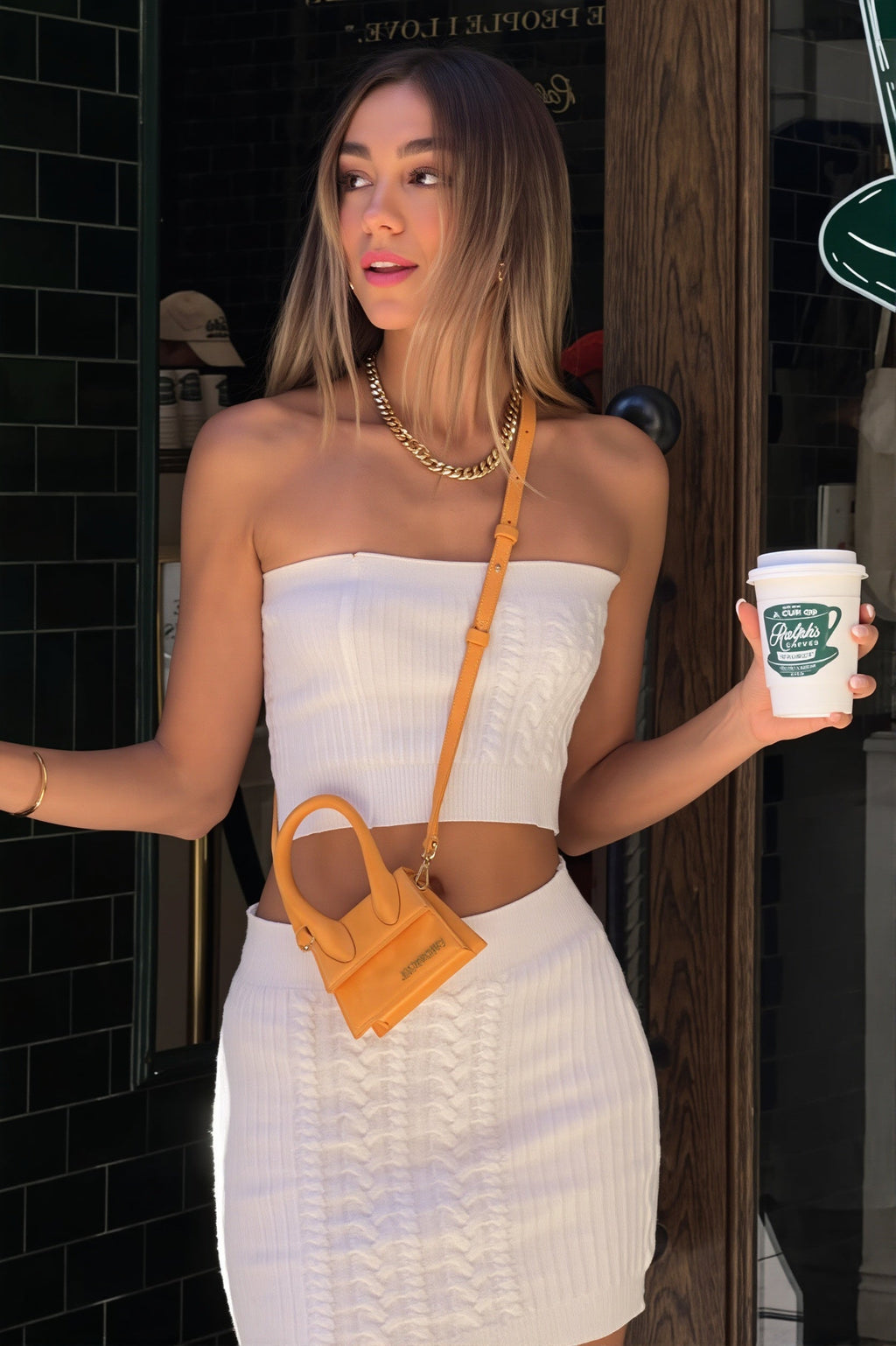 Solid Strapless Sleeveless Bodycon Mini Skirt Sets