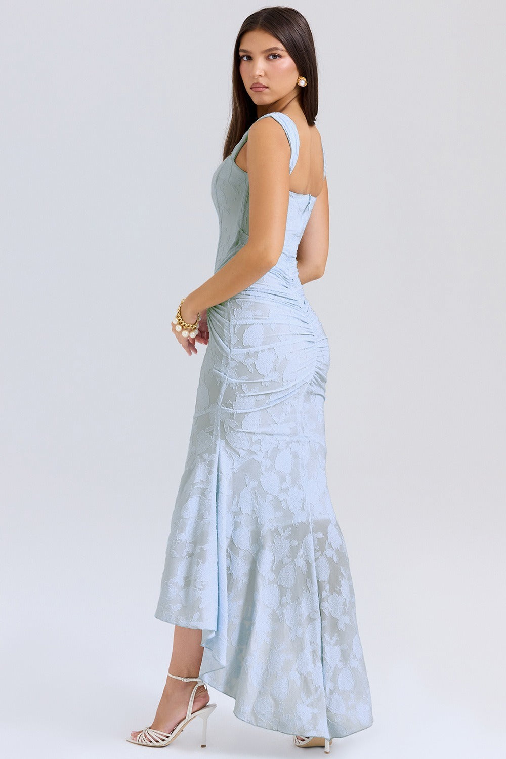 Stretch Mesh Jacquard Mermaid Formal Dress