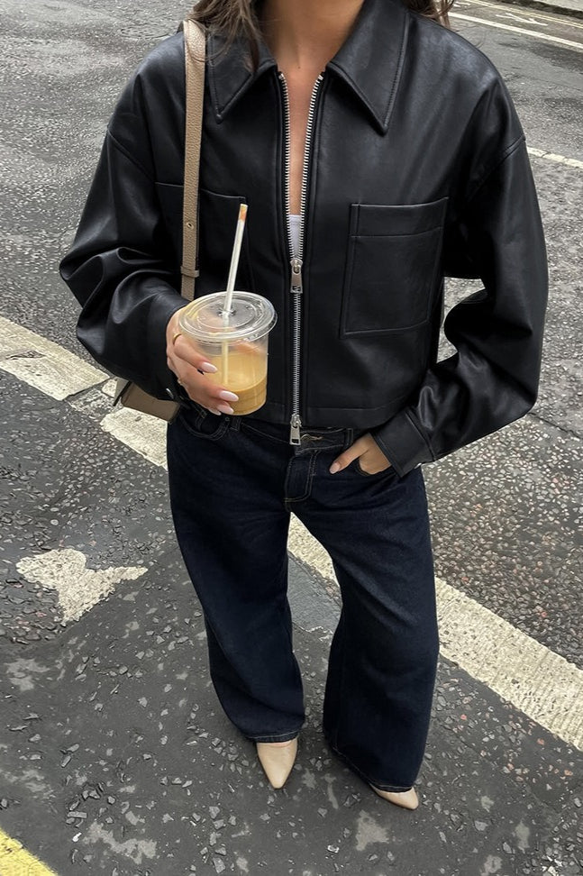 Matte Leather Moto Jacket