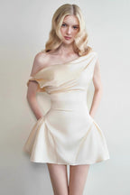 Waist Tight Satin Elegant Mini Dress