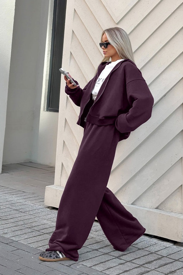 Vintage Hooded Sweatshirt And Jogger Two Piece Set