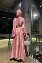Shimmer Tulle Inner Skirt Outer Headscarf Three Piece Prom Dress
