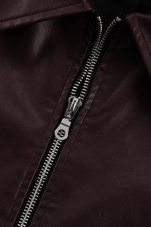 Pu Leather Biker Jacket