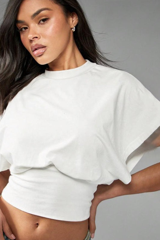 Solid Loose Crew Neck Short Sleeve T-Shirt