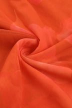 Strapless Tie-Detail Floral Mesh Maxi Dress