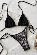 Leopard Print Beach Two Piece Swim Set