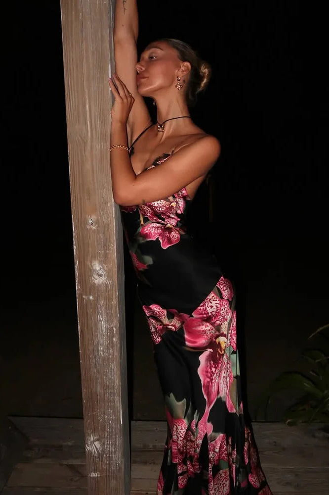 Summer Floral V-Neck Maxi Dress