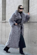 White Over The Knee Long Eco Faux Fur Overcoat