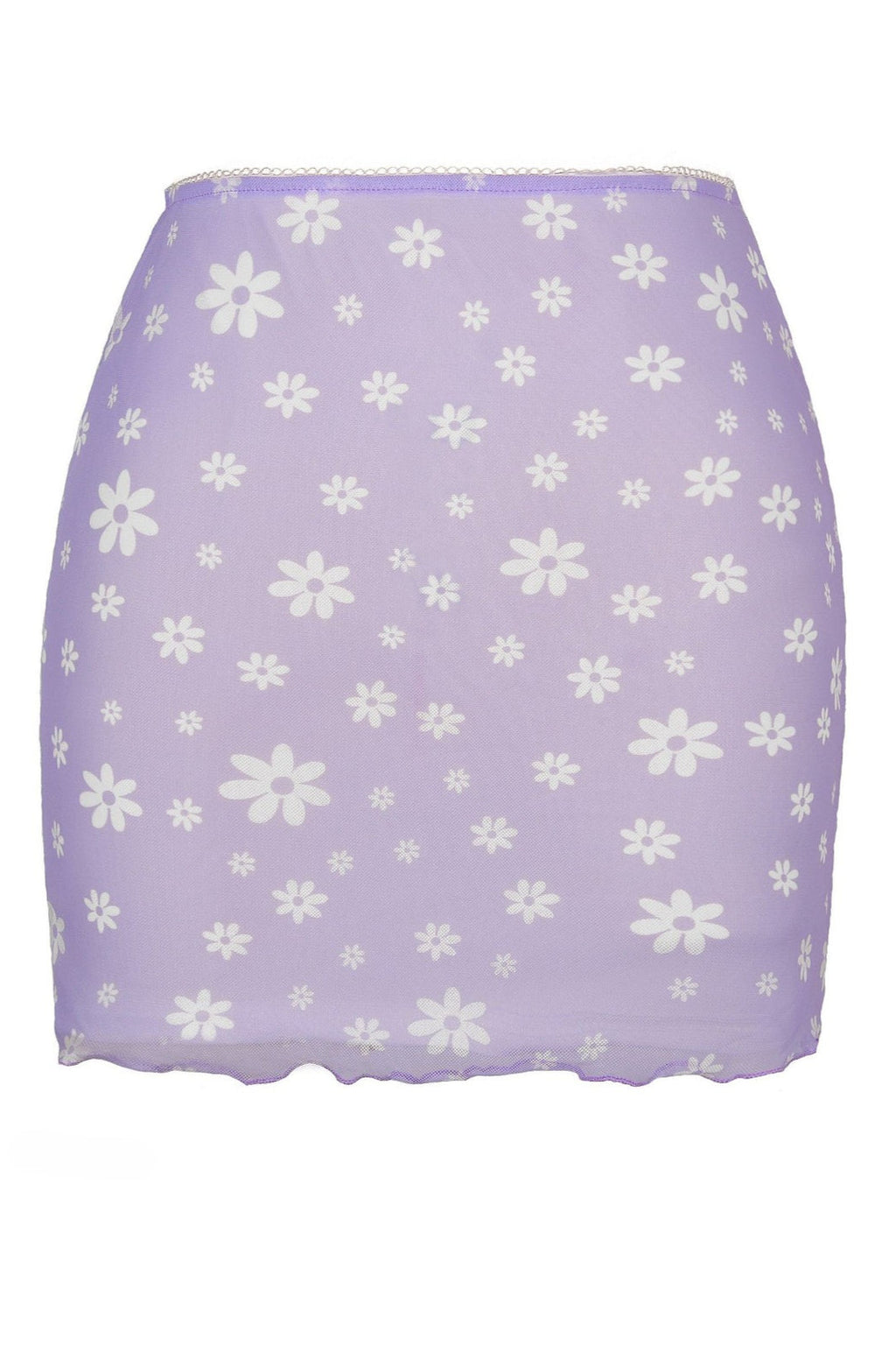 Printed Mesh Bodycon Mini Skirt