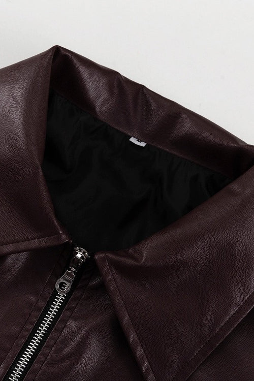 Pu Leather Biker Jacket