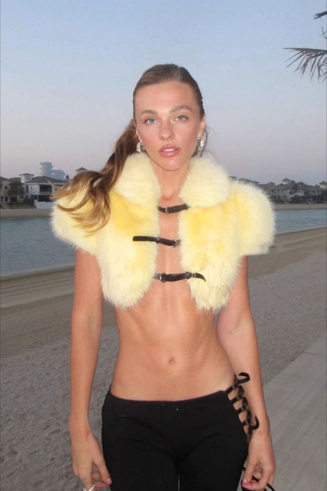 Cape Design Drawstring Solid Plush Coat