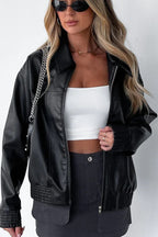 Pu Leather Baseball Jacket