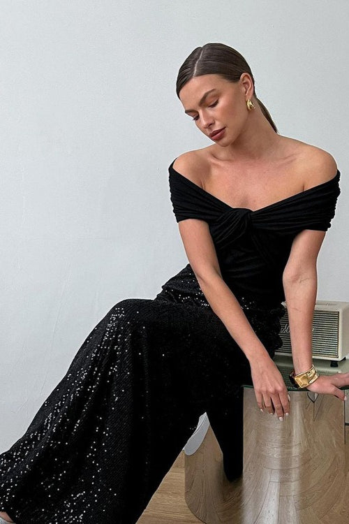 Elegant Off Shoulder Twist Blouse