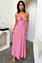 Backless Cami A-Line Dress With Waist Tie Party