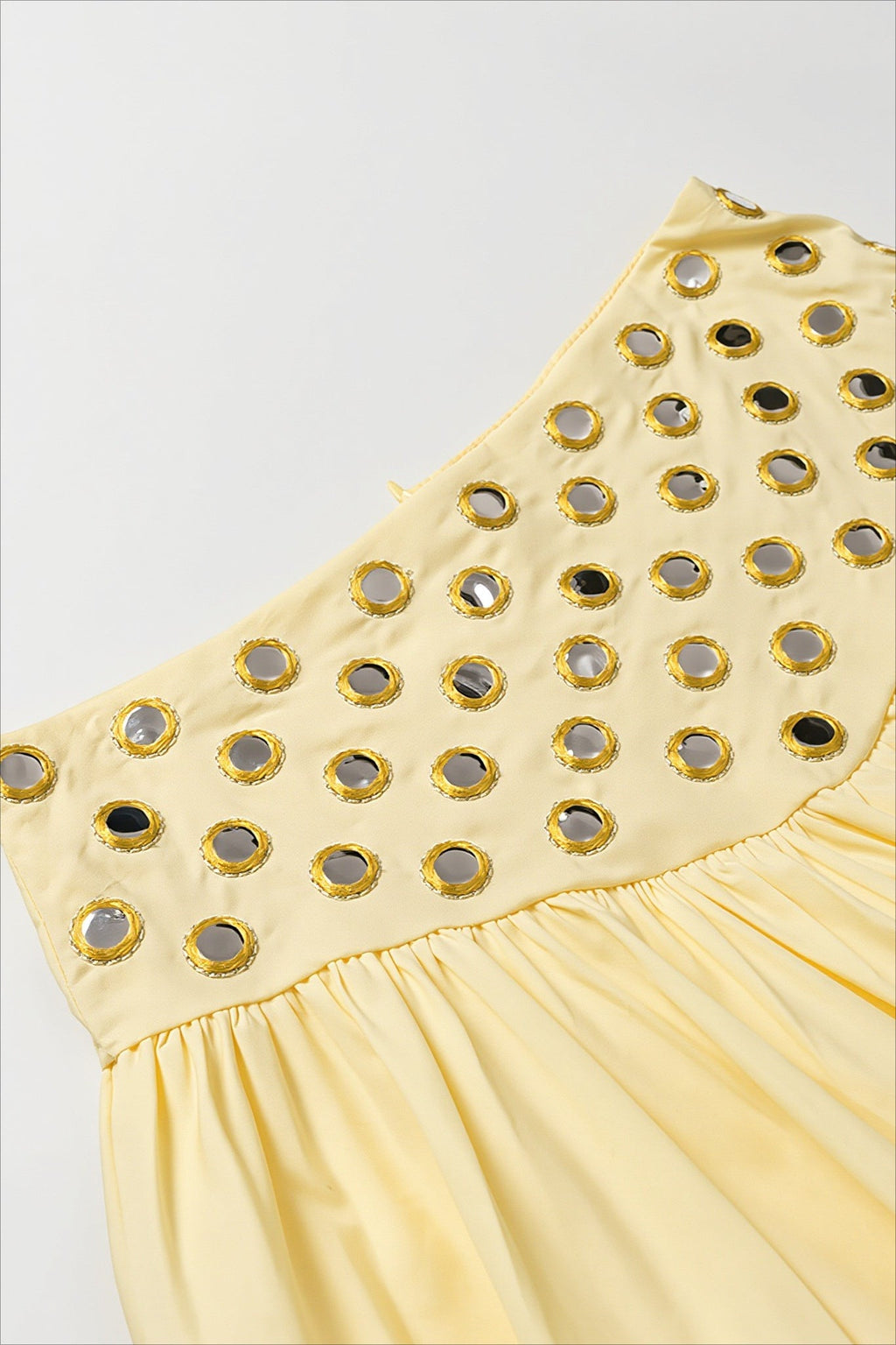 Metal Detail Ruffle Cami Skirt Sets