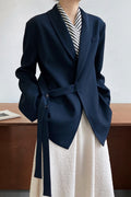 Draped Apple Collar Blazer
