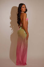 Gradient Triangle Three Piece Swim Set