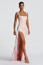 Spaghetti Strap High Slit Maxi Party Dress