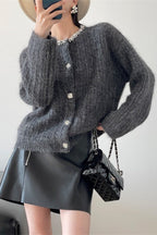 V-Neck Slim-Fit Knit Cardigan