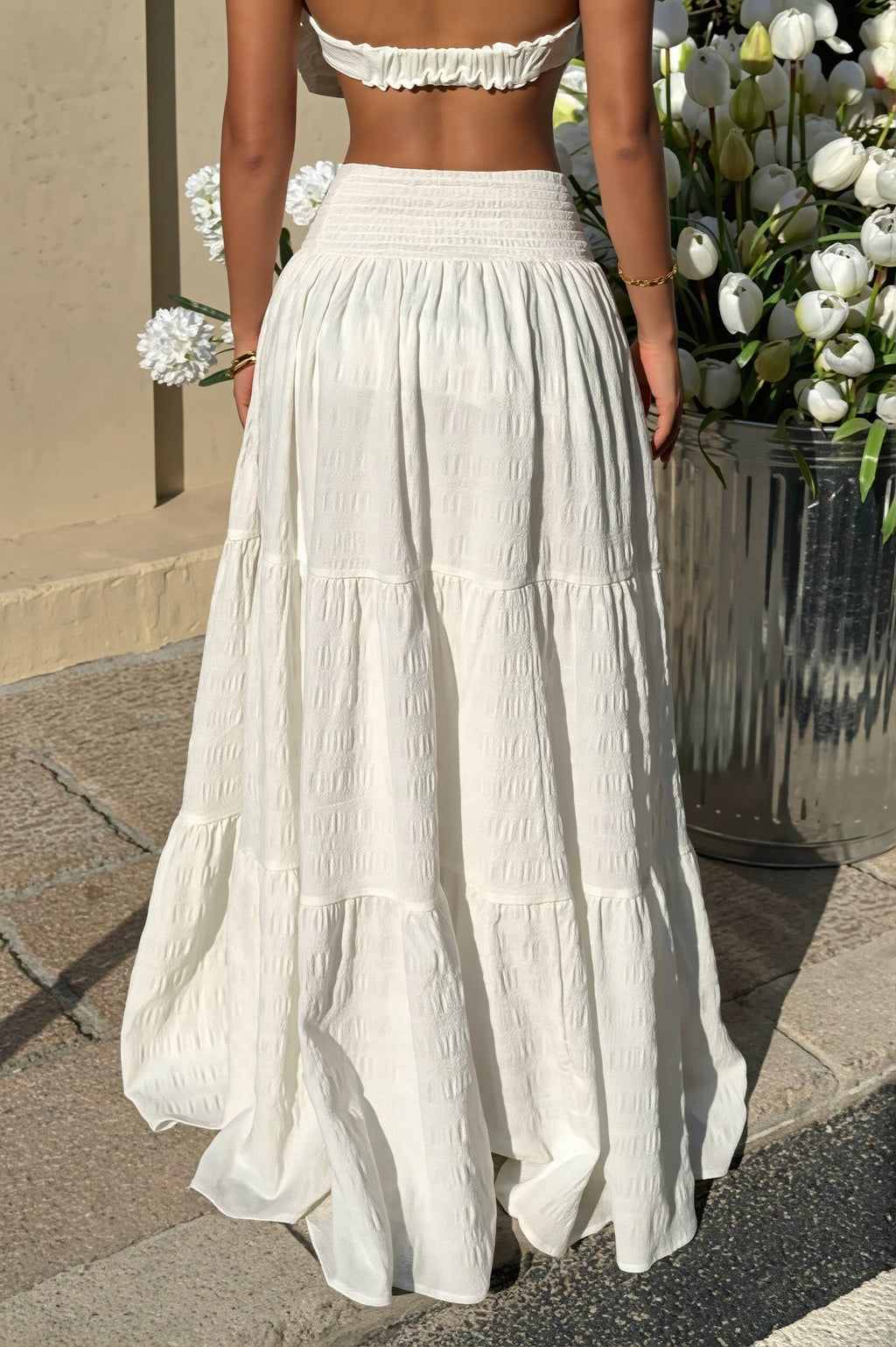 High Rise Layered Flowy Skirt