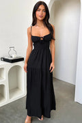 Backless Cami A-Line Dress With Waist Tie Party