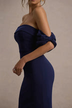 Elegant Fit-And-Flare Bubble Sleeve Strapless Party Dress