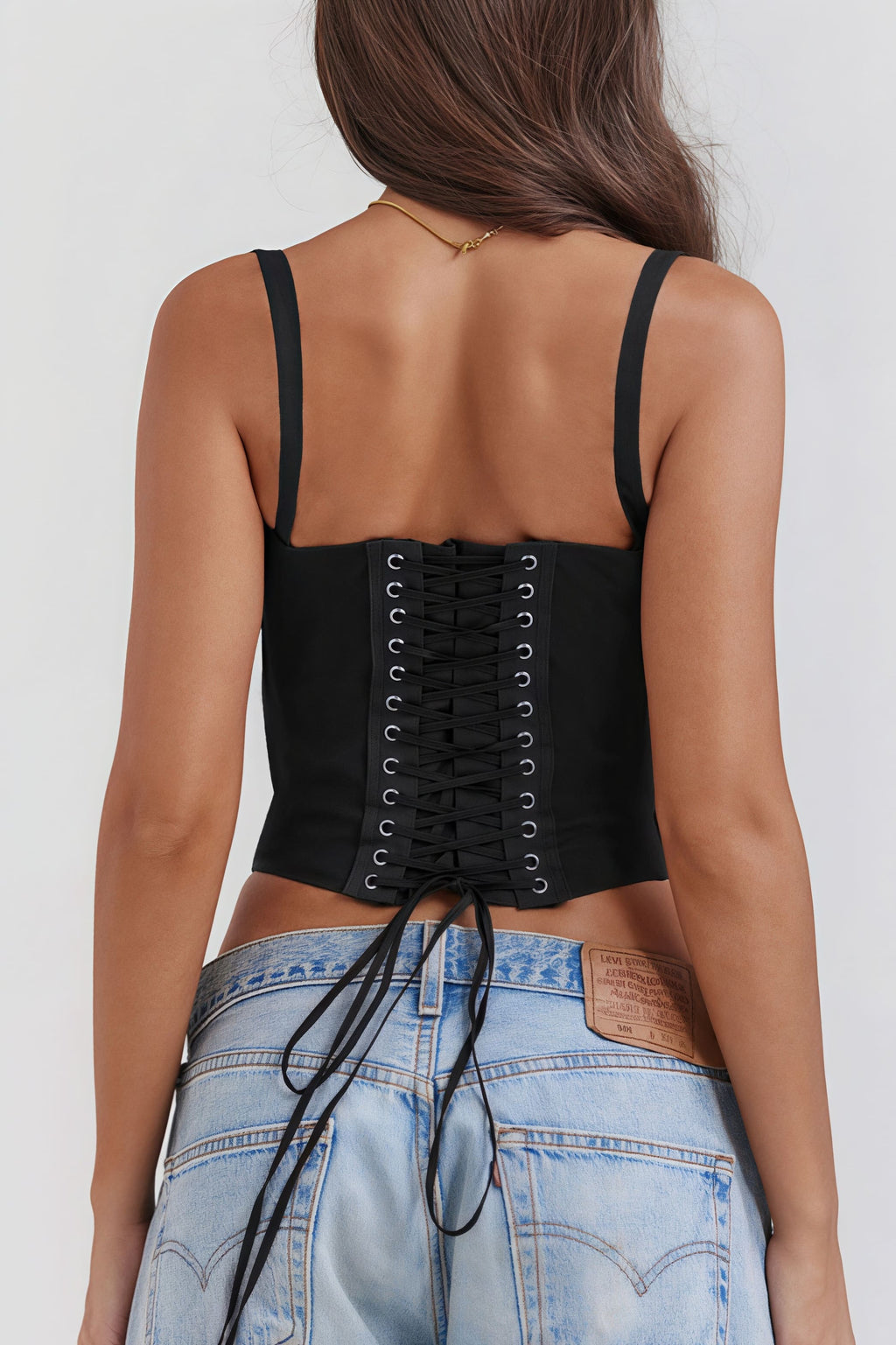 Lace Panel Tie Cami Top