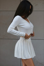 Knit Crop Top Two Piece Skirt Set