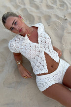 Cutout Comfy Top & Shorts Set