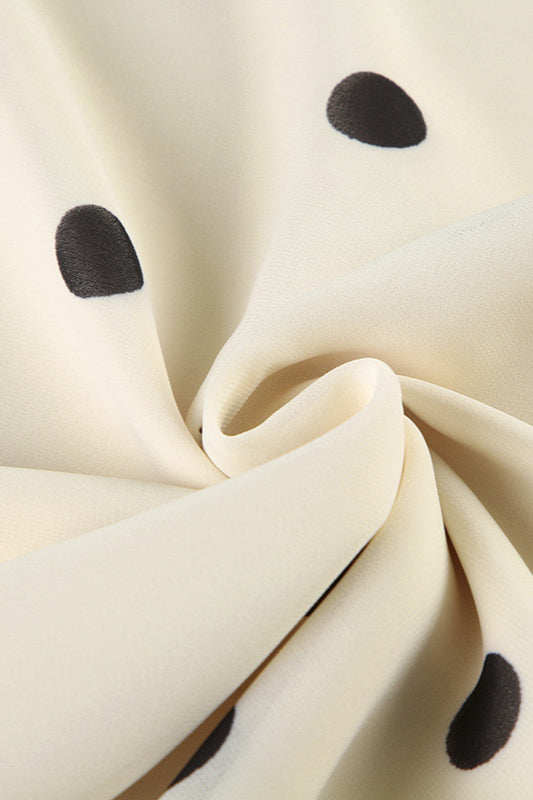 High Waist Polka Dot A-Line Midi Skirt