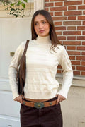 Cable Knit Round Neck Top