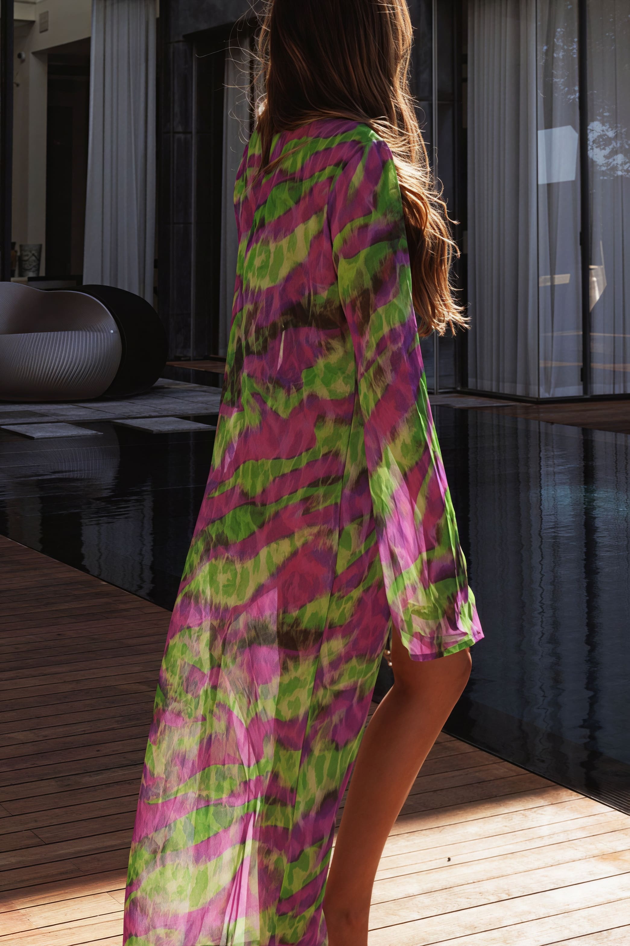 Print Striped Halter Backless Bikini Three Piece Swim Sets