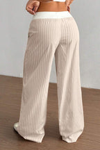 Striped Color Block Baggy Pants