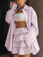 Striped Blouse And Layered