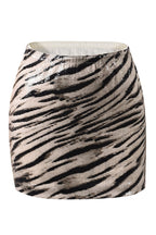 Sequin Zebra Print Skirt