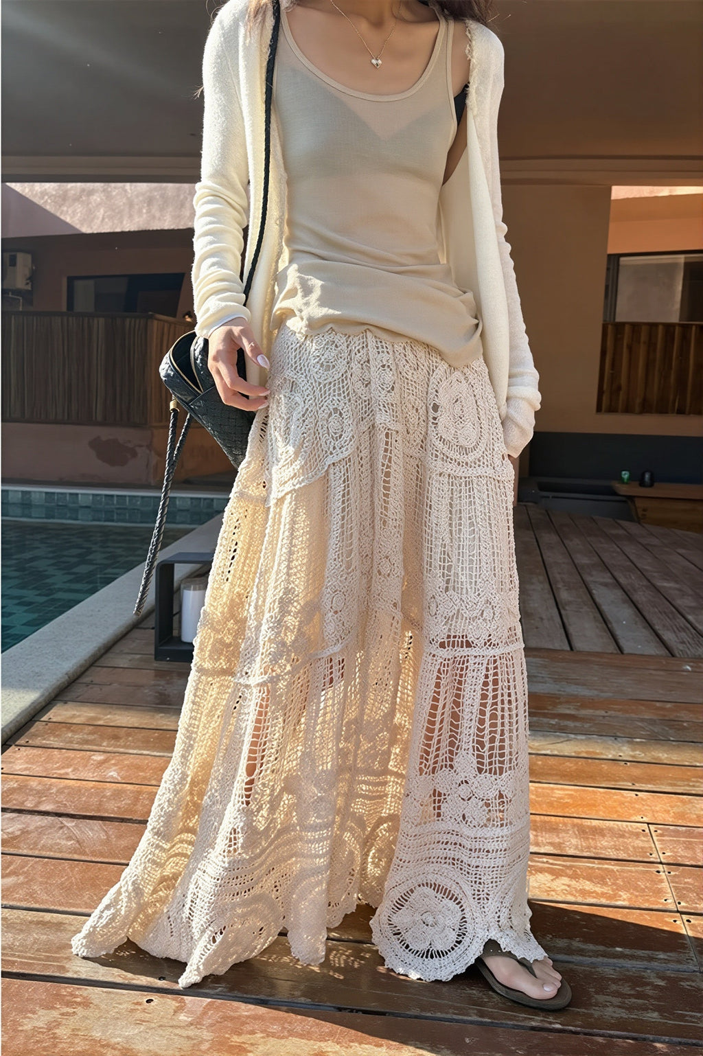 High Waist A Line Drape Skirt
