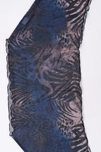 Tiger Print Mesh Off Shoulder Skirt Set