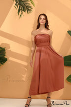 Alexandra Satin Lace Charming Back A-Line Dress