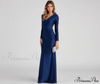 Amelia Long Stylish Sleeve Mermaid Dress