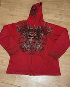 American Gothic Skull Large Zipper Hoodie