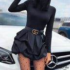 Arm Party - Bud Long Solid Mini Gown Black