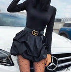Arm Party - Bud Long Solid Mini Gown Black