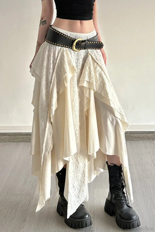 Asymmetrical Lace Bodycon Maxi Skirt
