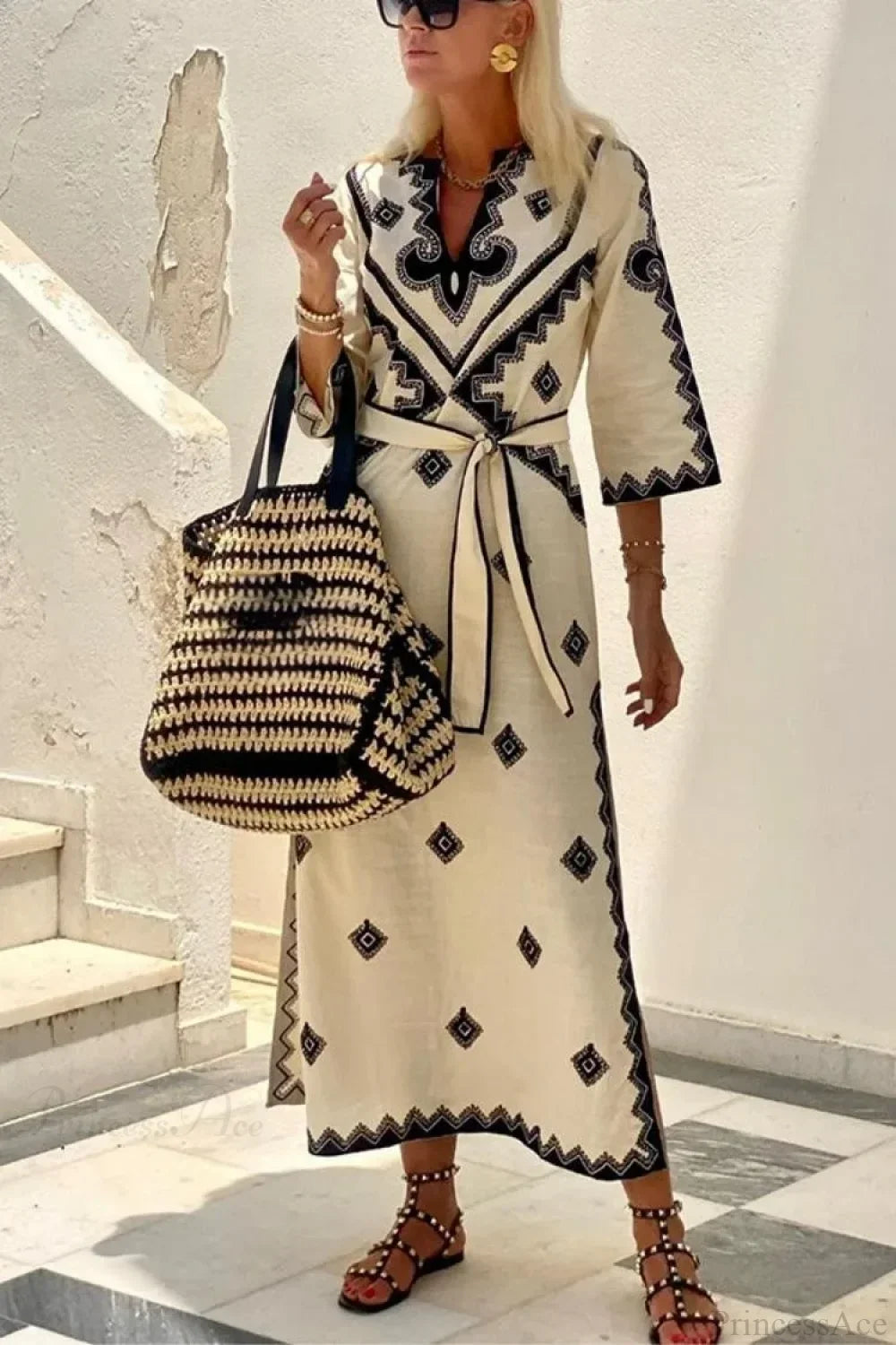Autumn Fragrant Hemp A-Line Boho Dress