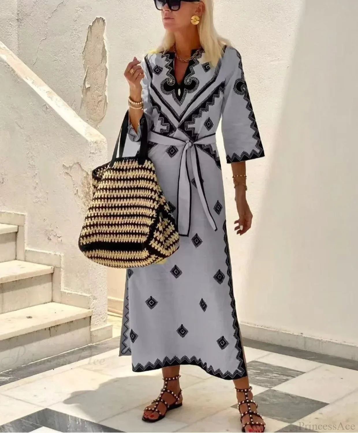 Autumn Fragrant Hemp A-Line Boho Dress